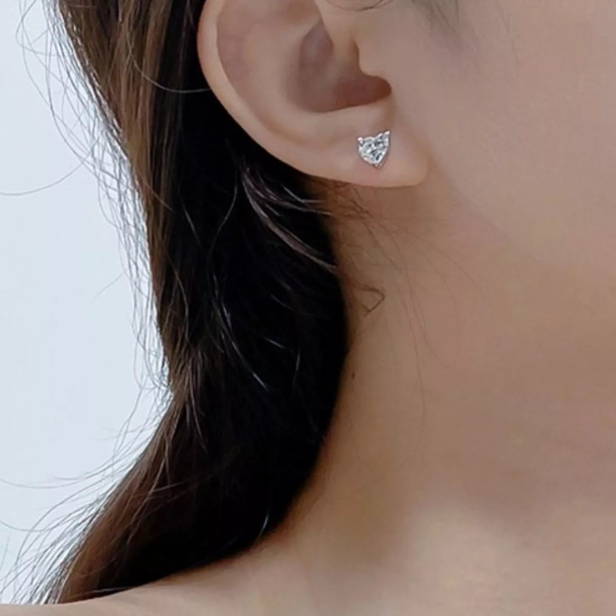 2 Carat 925 Sterling Silver Moissanite Heart Earrings
