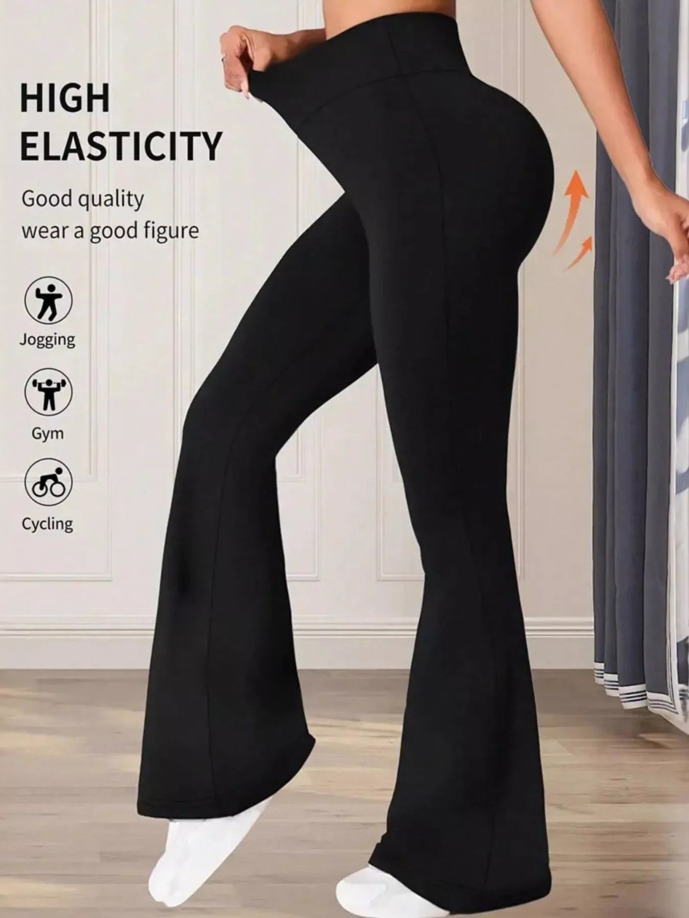 High Waist Slim Fit Flare Pants