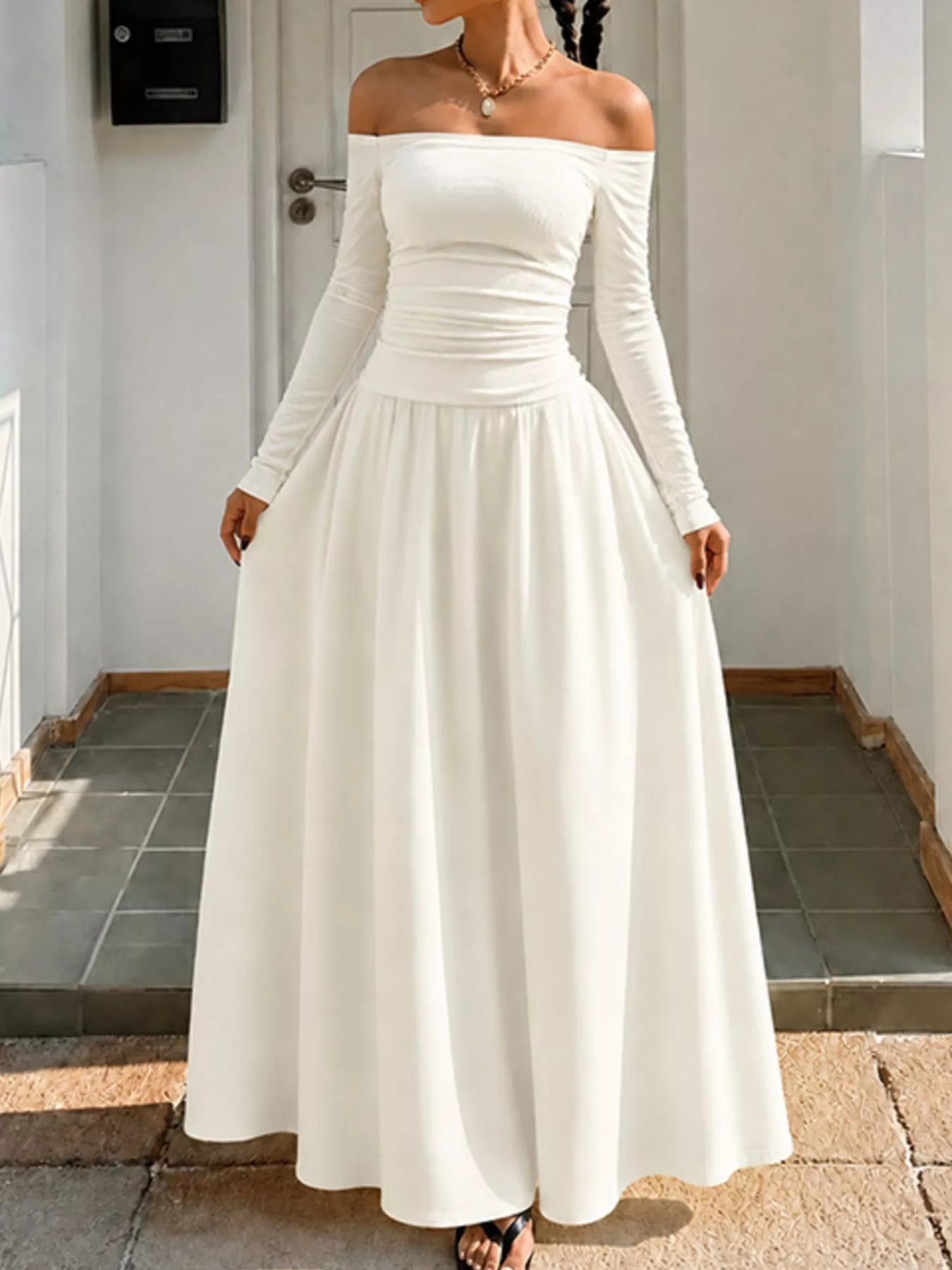 Off-the-Shoulder Maxi Dress