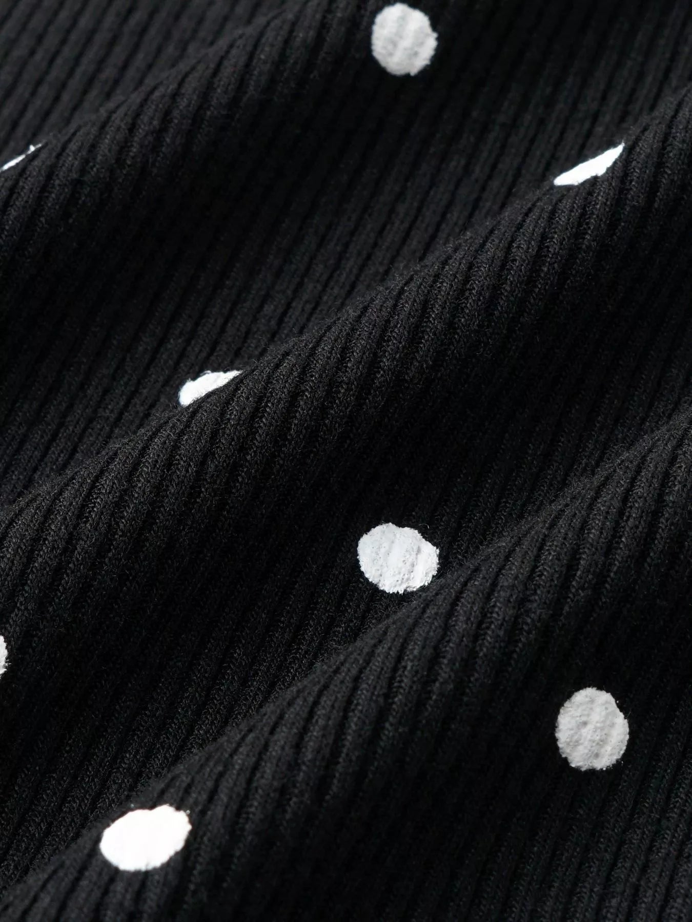 Polka Dot Button-Down Knit Cardigan