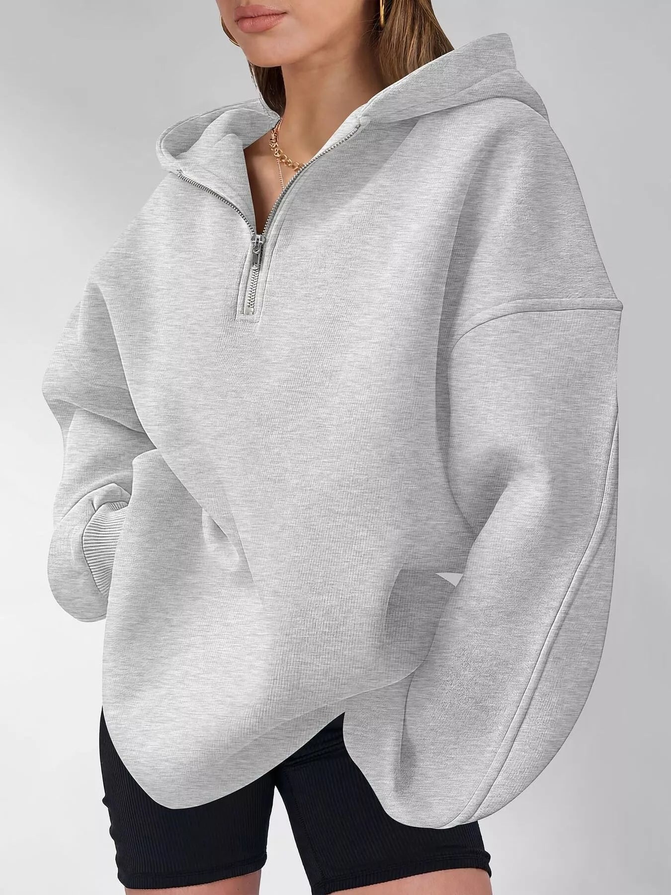 Oversized Quarter-Zip Hoodie
