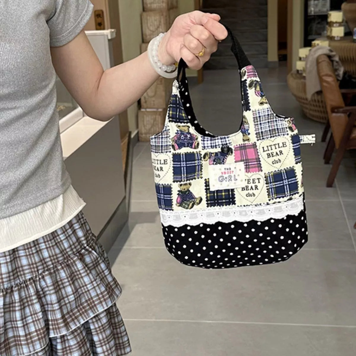 Printed Canvas Handbag