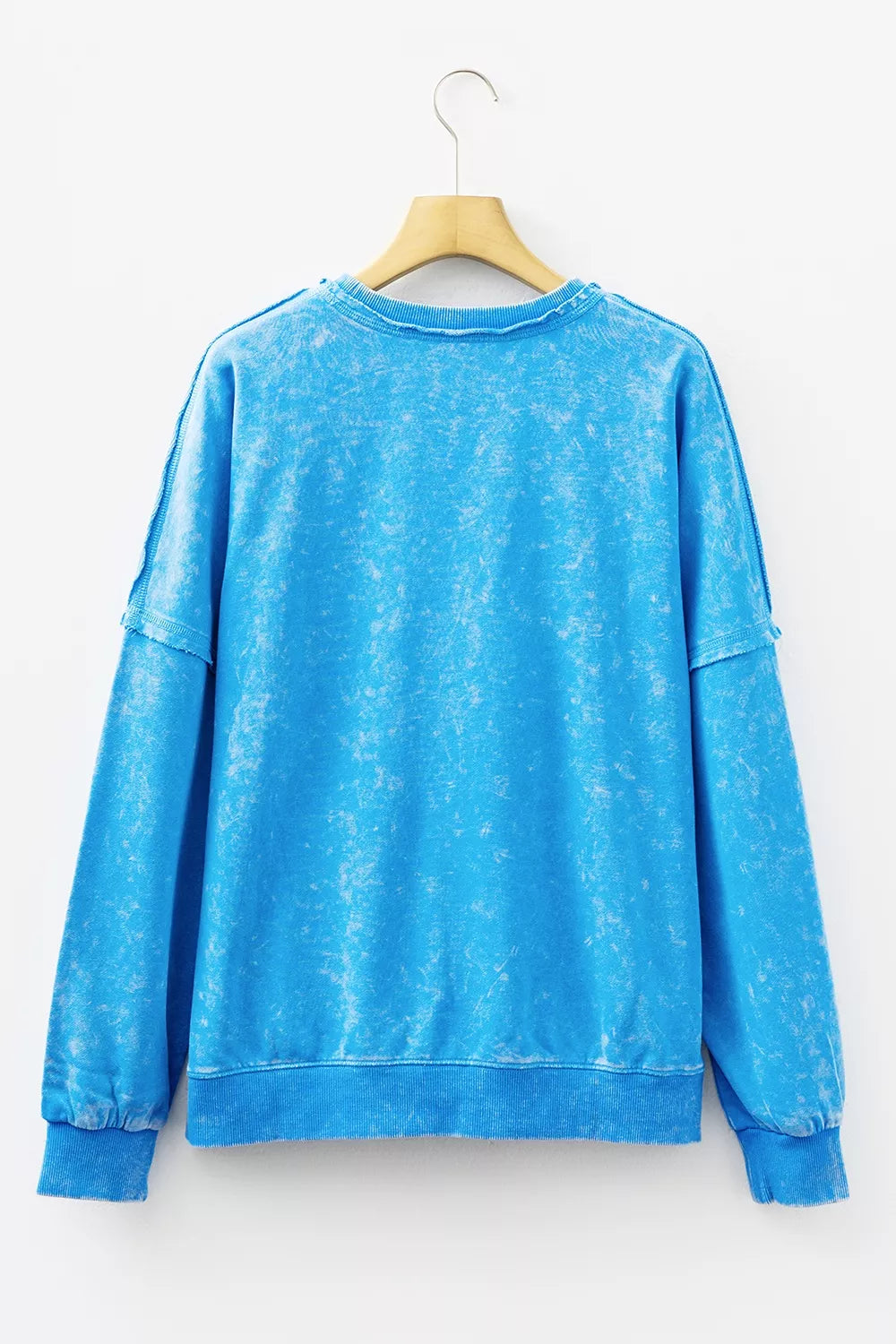 Mineral Wash Oversized Sweatshirt with Chest Pocket