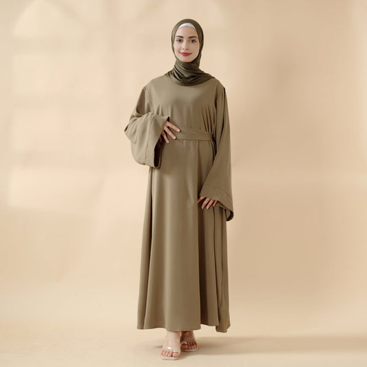 Elegant Solid Color Abaya For Muslimahs (MA036)