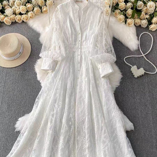Embroidered Lace Dress(MS327)