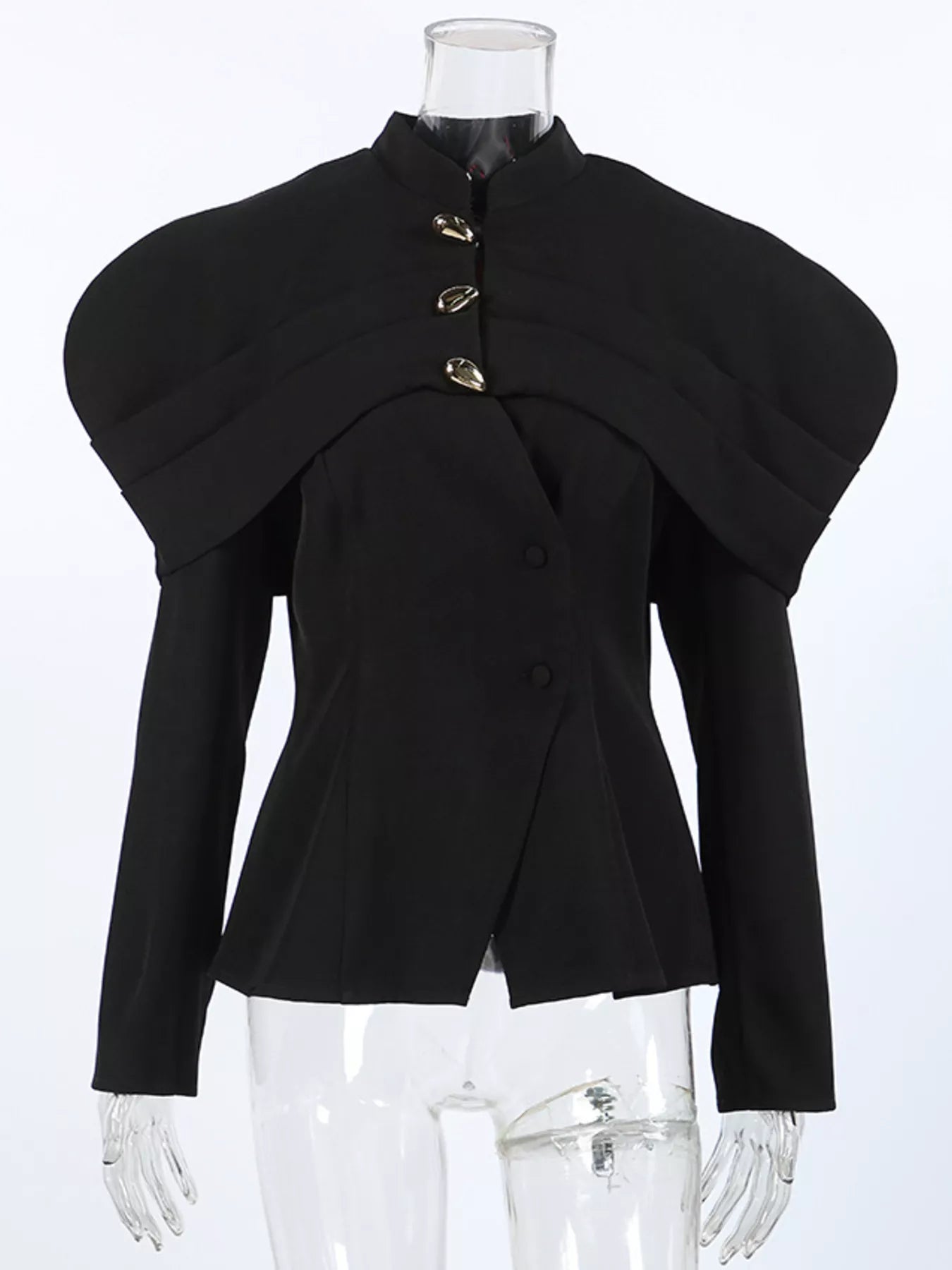 Cape-Style Button Up Outerwear