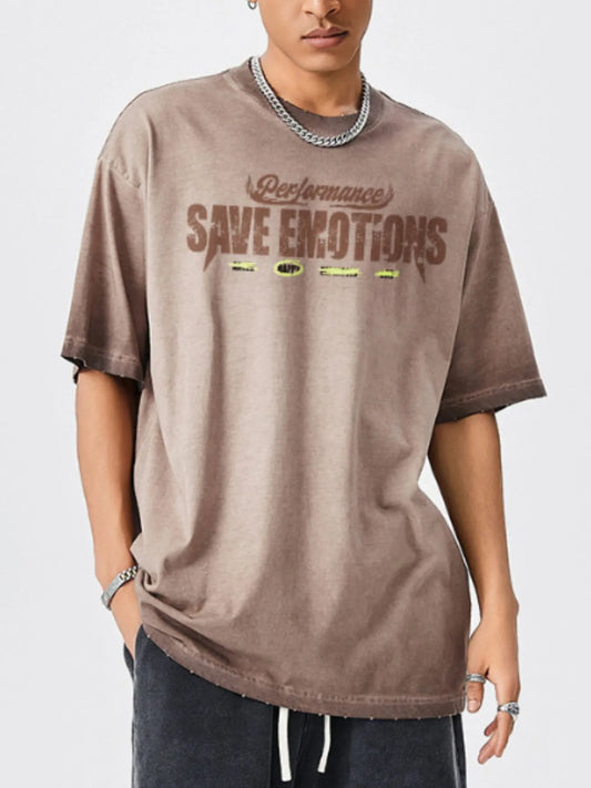 Men's Graphic Round Neck Short Sleeve T-Shirt