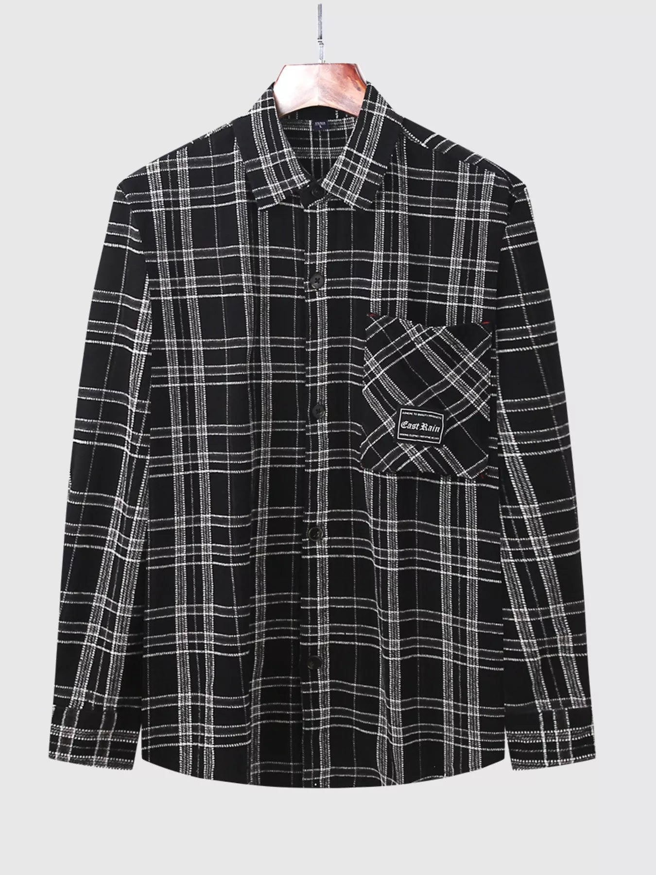 Men's Plus Size Casual Plaid Button Up Shirt