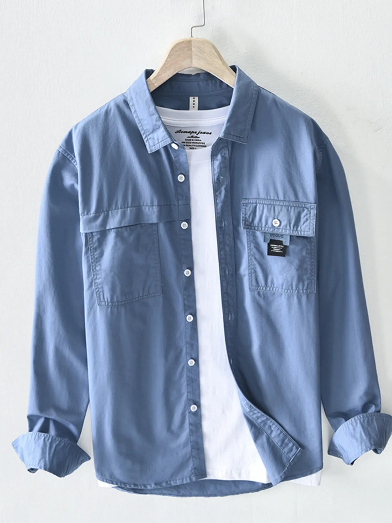 Men's Plus Size Button Up Long Sleeve Shirt