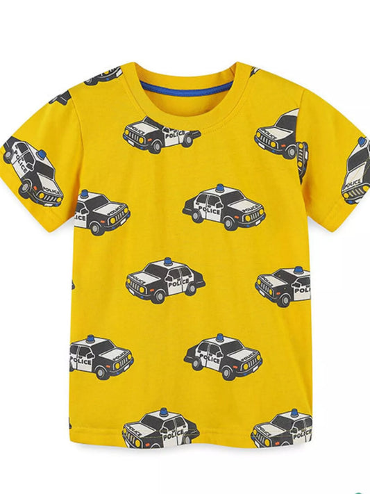 Children's Police Car Print T-Shirt