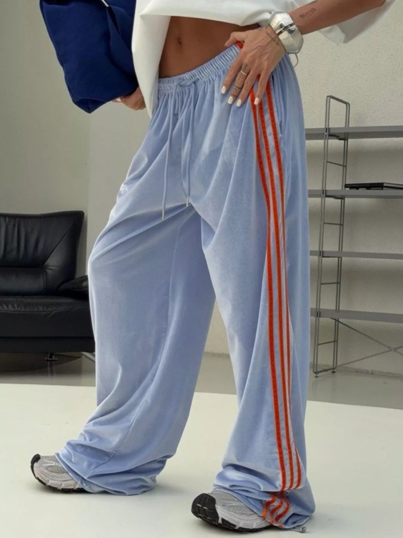 Velvet Wide-Leg Pants