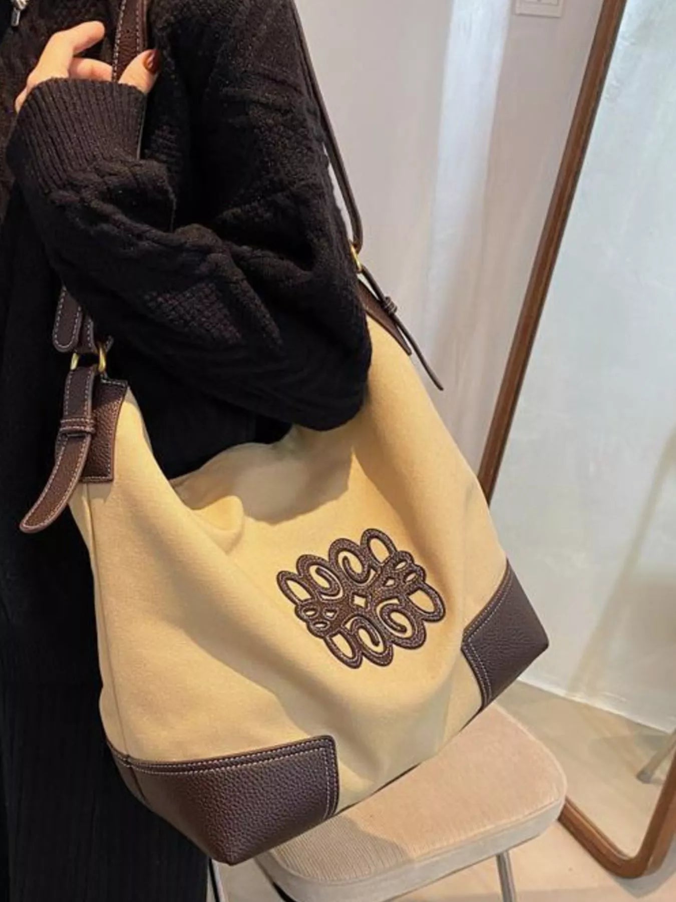 Embroidered Canvas Tote Bag