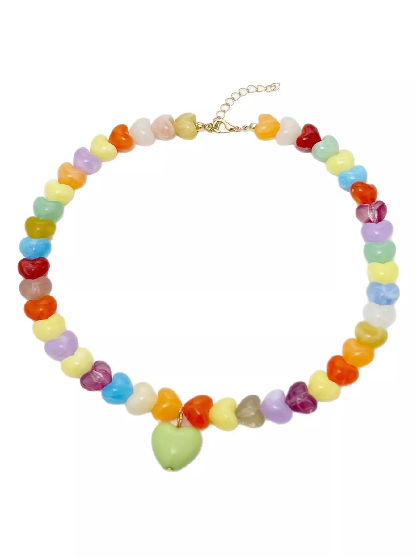 Colorful Heart Bead Necklace