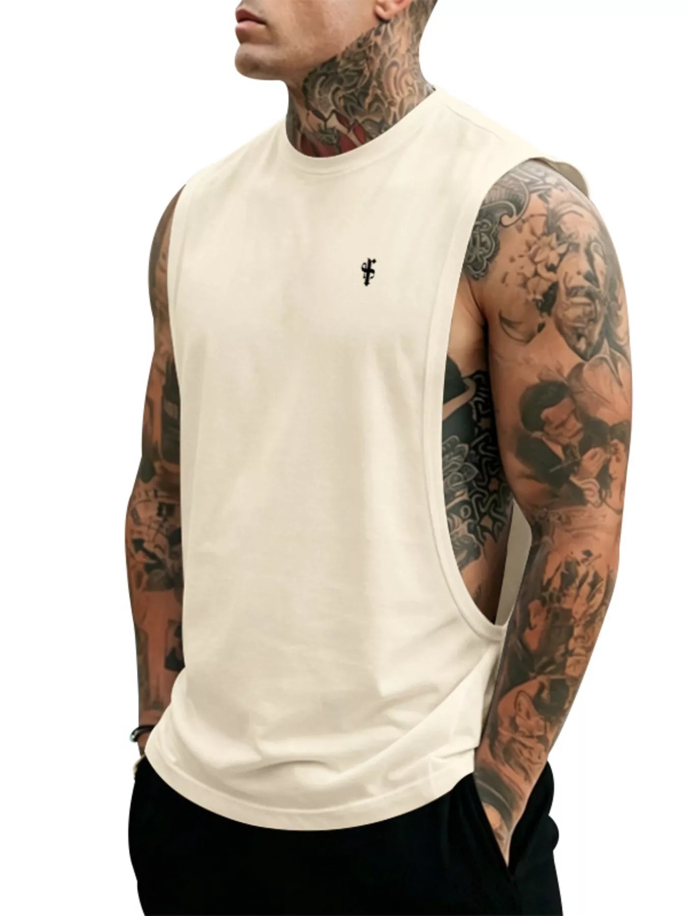 Men's Full Size Round Neck Tank Top Plus Size