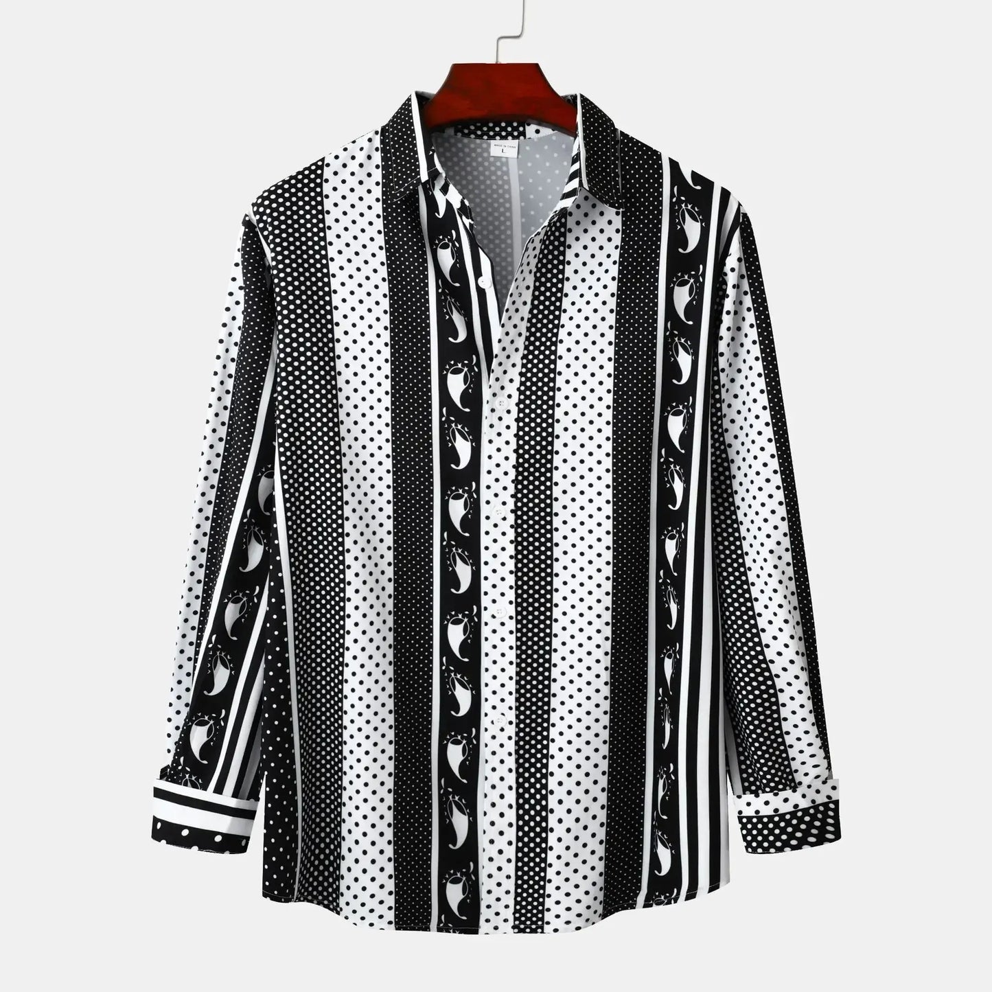 Men's Striped Long Sleeve Casual Shirt