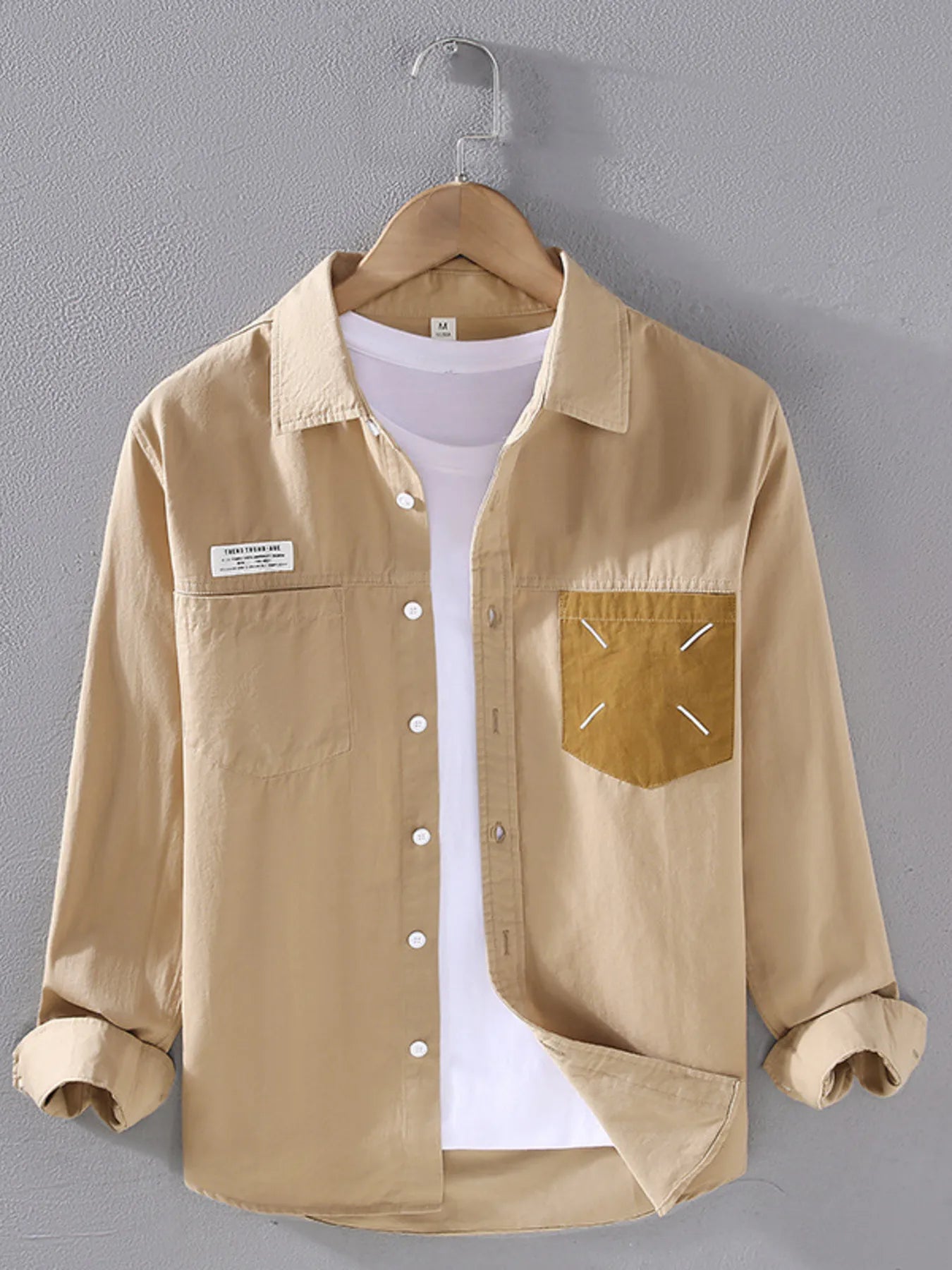 Men's Plus Size Button Up Long Sleeve Shirt