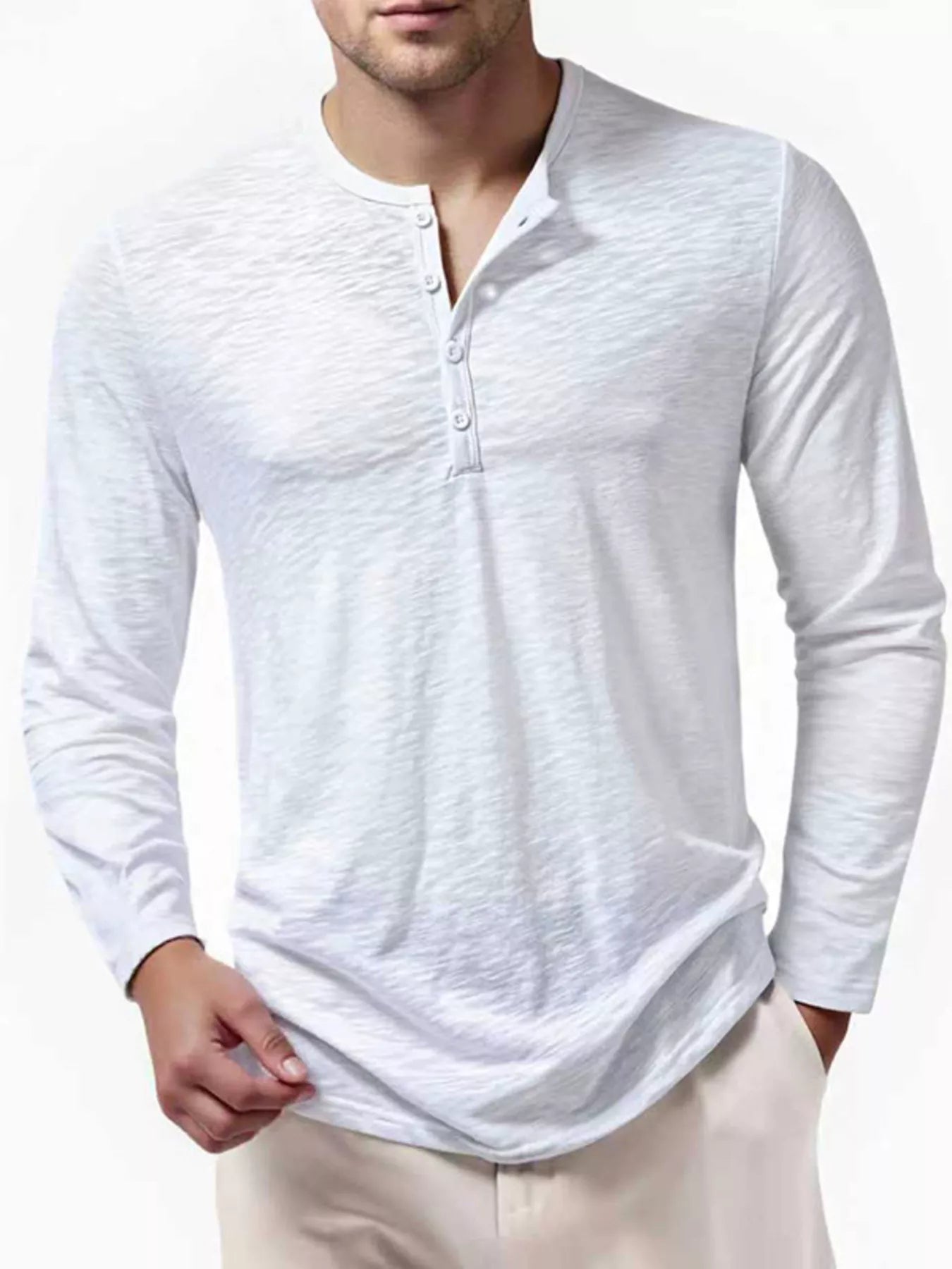 Men's Long Sleeve Henley T-Shirt