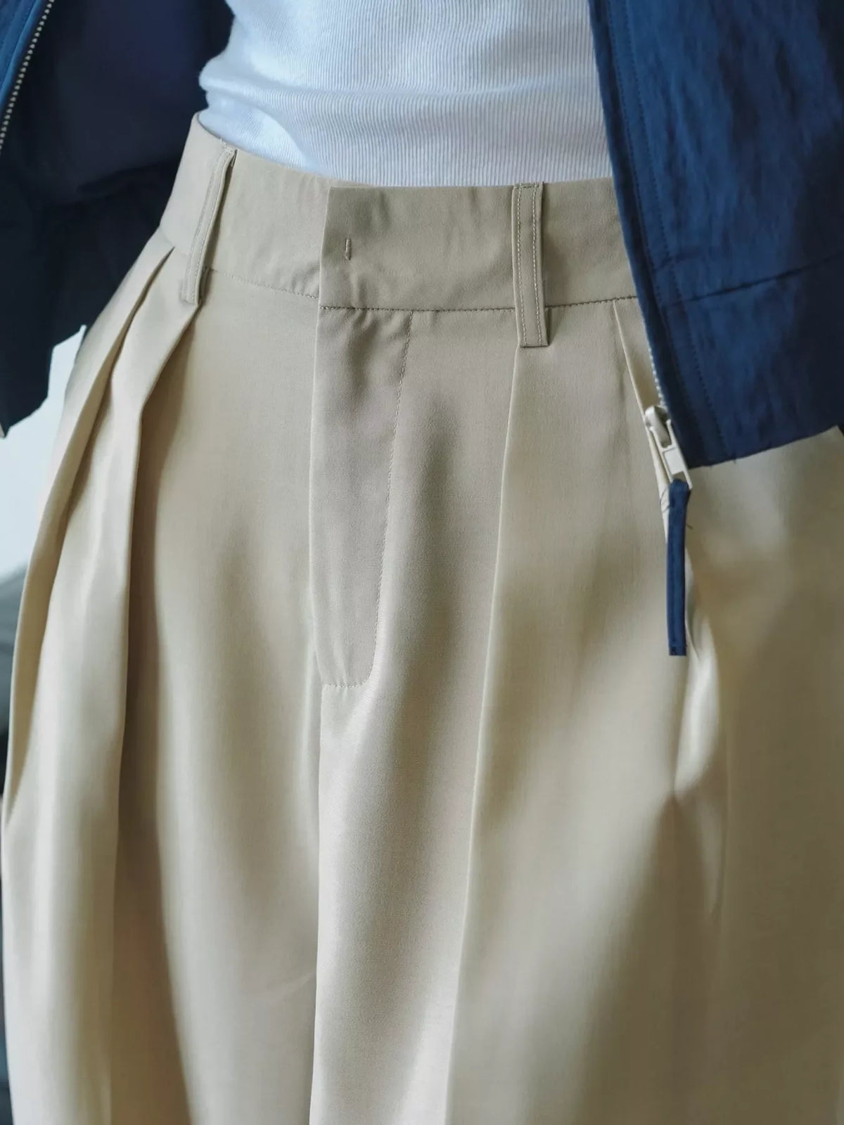 High-Waisted Pleated Wide-Leg Pants