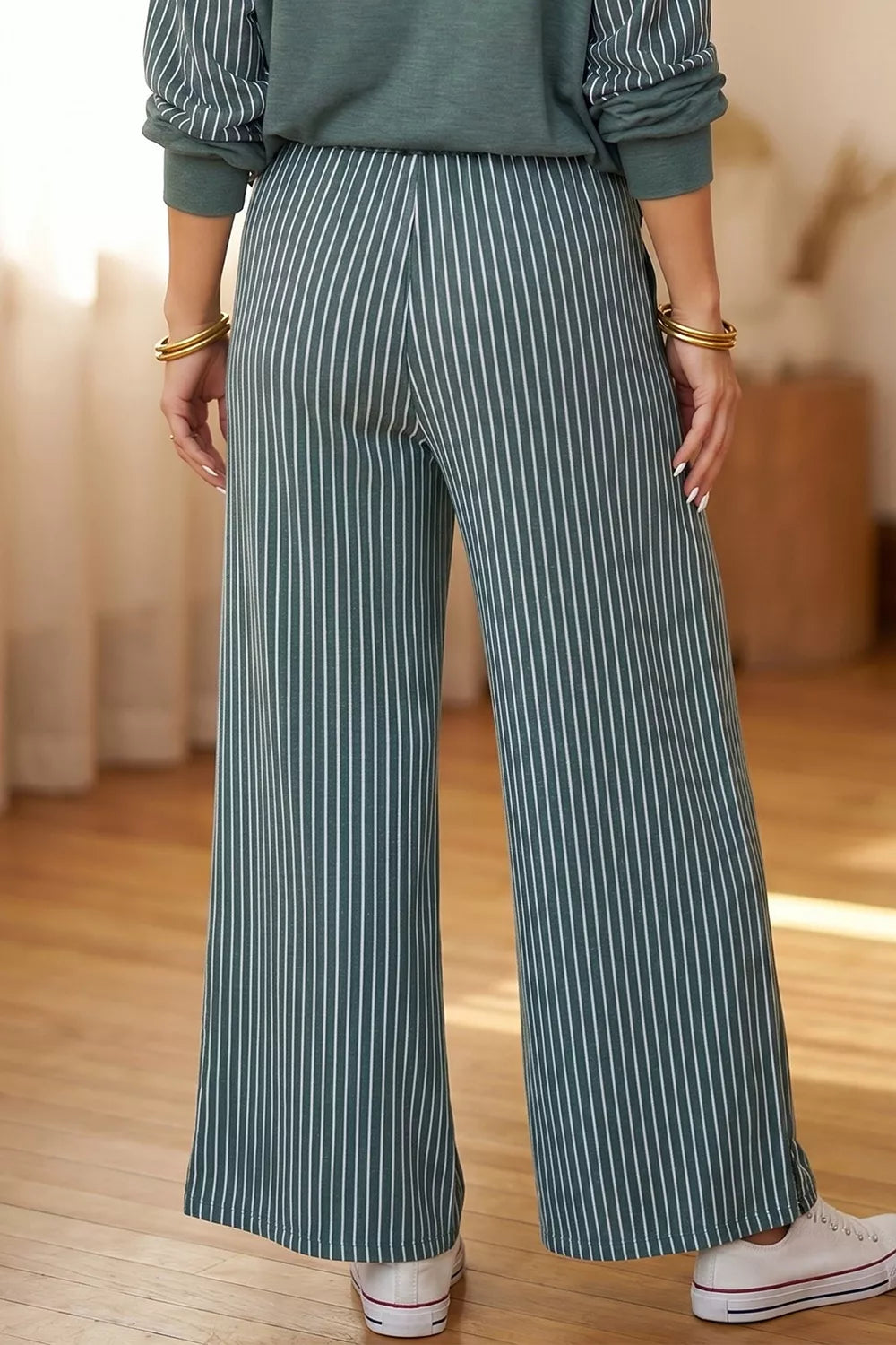 Raw Seam Patchwork Long Sleeve Top Pocket Casual Pants 2pcs Set