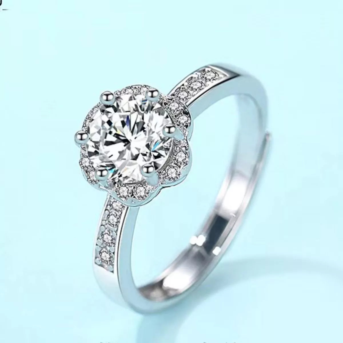 1 Carat Moissanite 925 Sterling Silver Ring