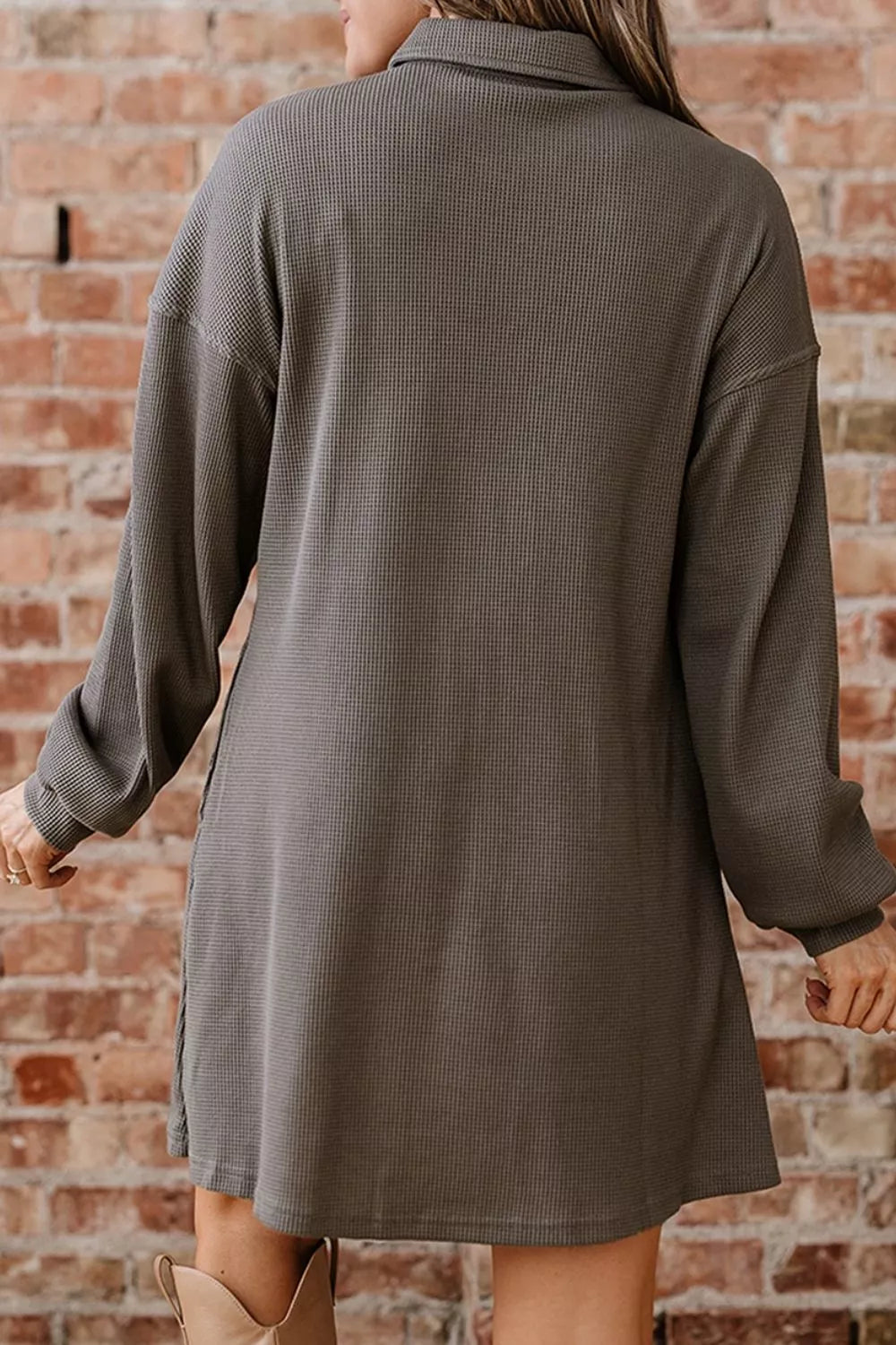 Casual Button-Down Dress with Pockets