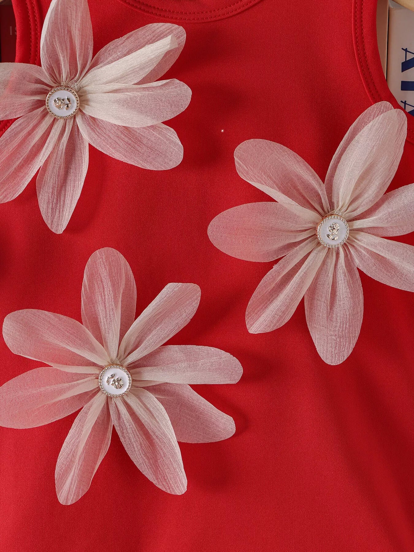 Children's Flower Sleeveless Round Neck Dress