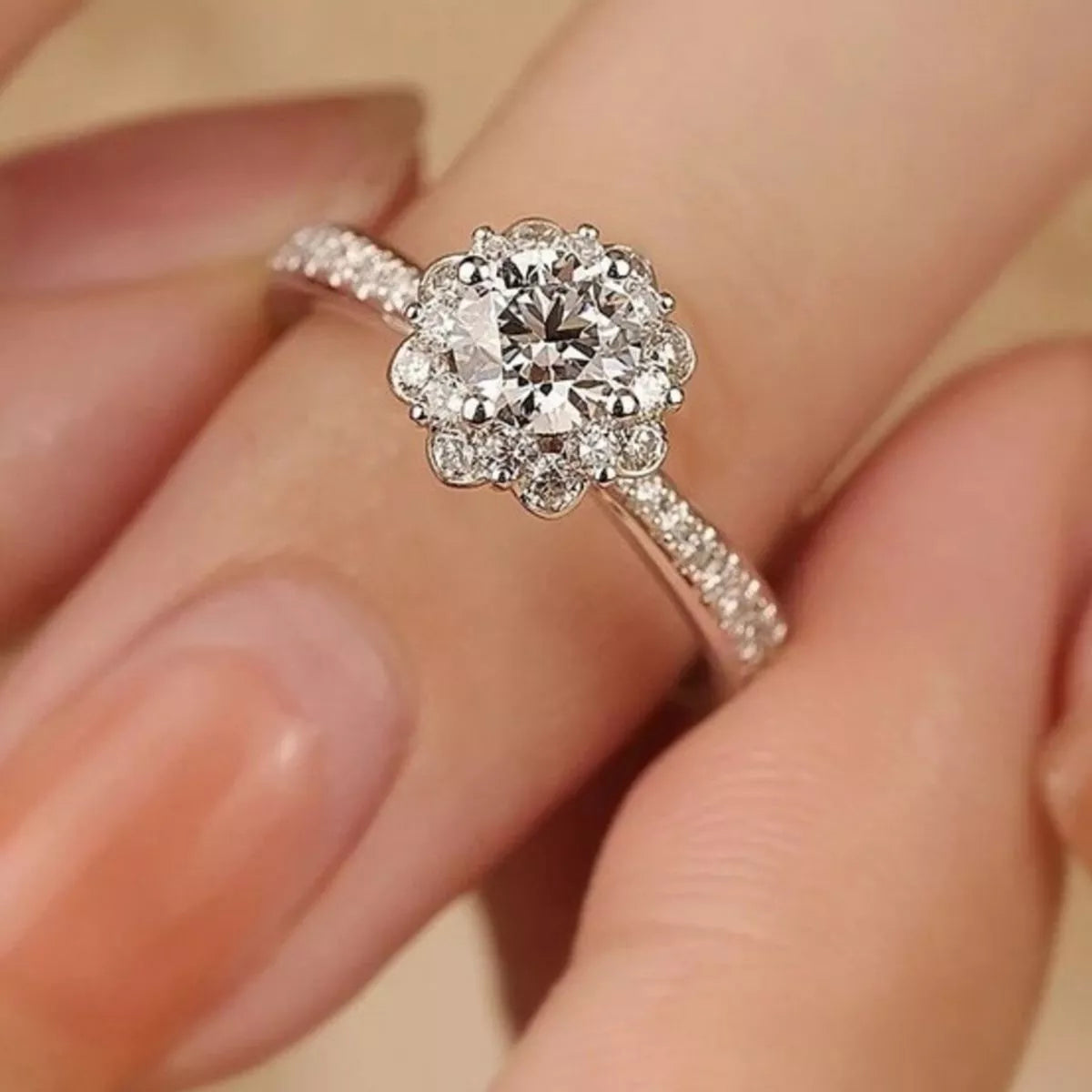 1 Carat 925 Sterling Silver Moissanite Ring