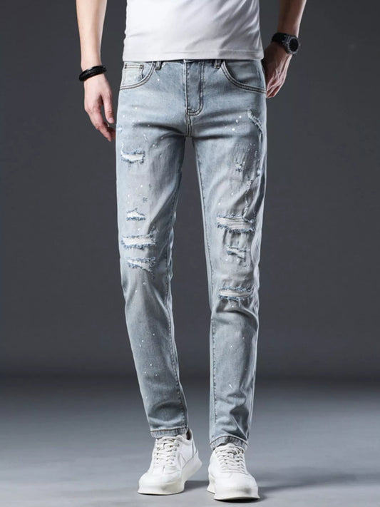 Men's Distressed Slim Fit Jeans