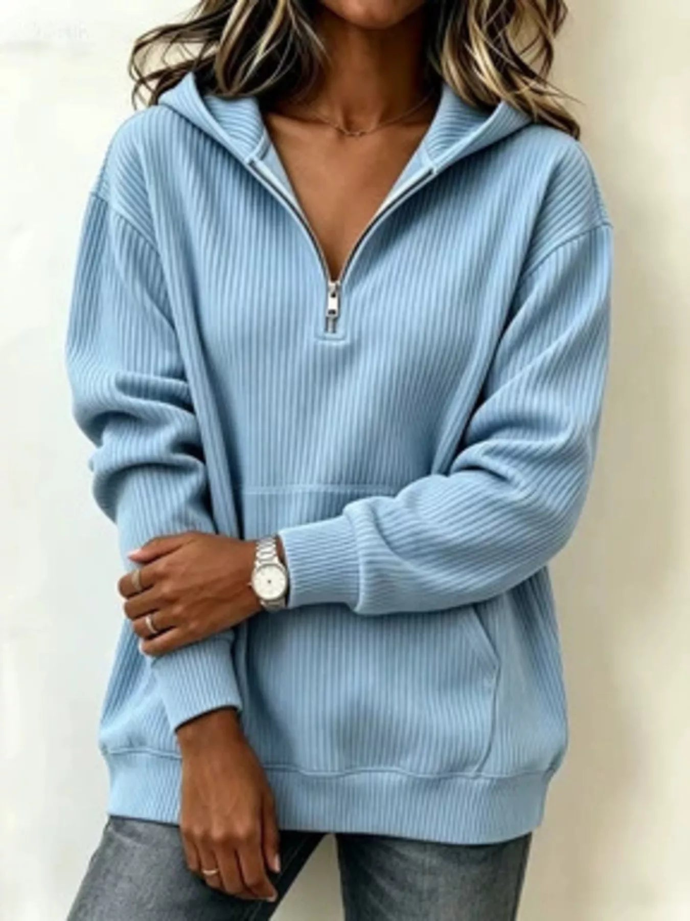 Kangaroo Pocket Half-Zip Hoodie