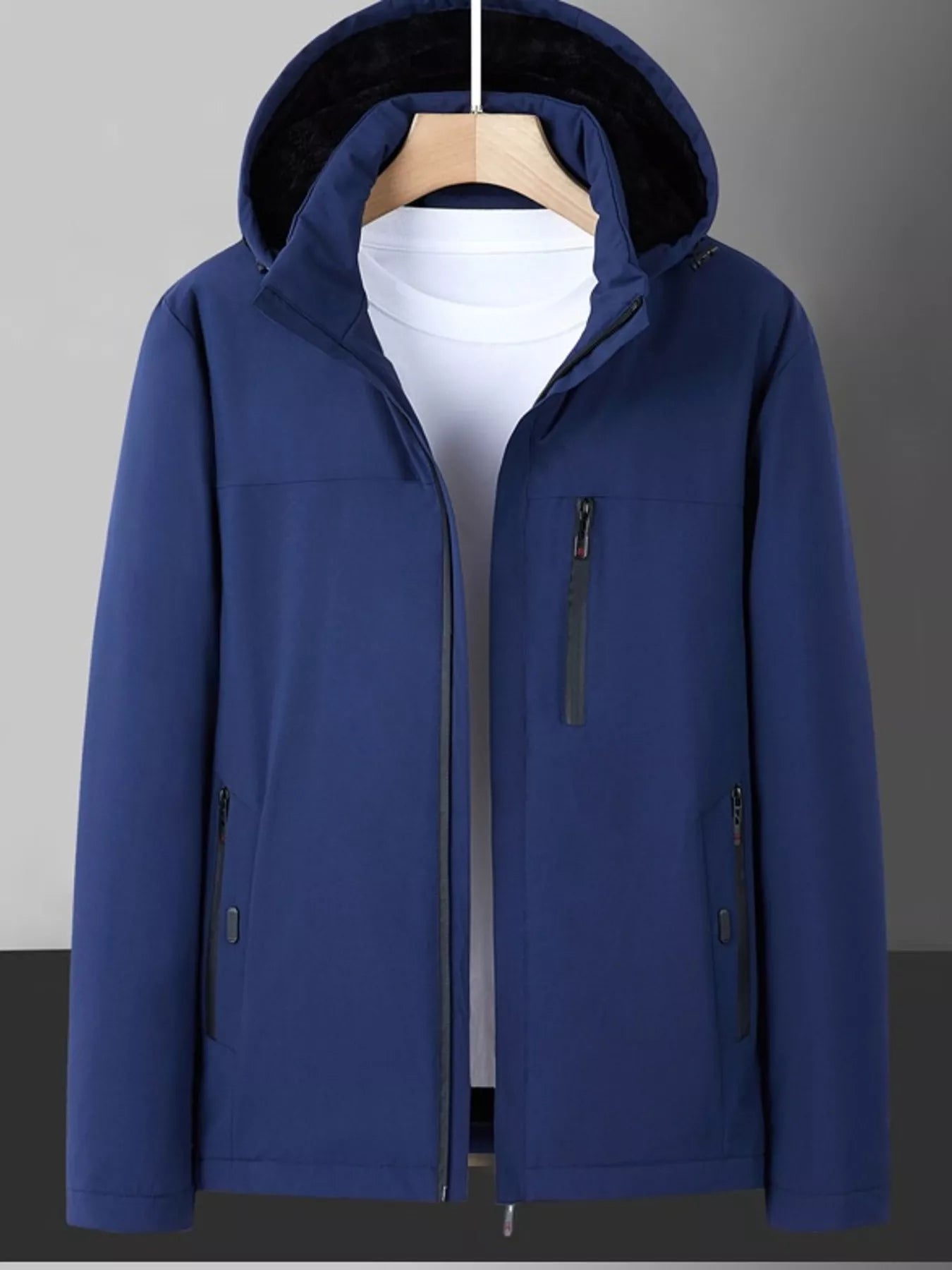 Men's Plus Size Warm Fleece Lined Hooded Winter Coat