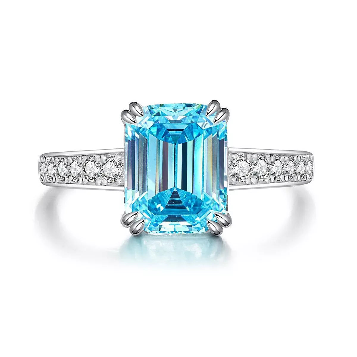 925 Sterling Silver Zircon Geometric Ring