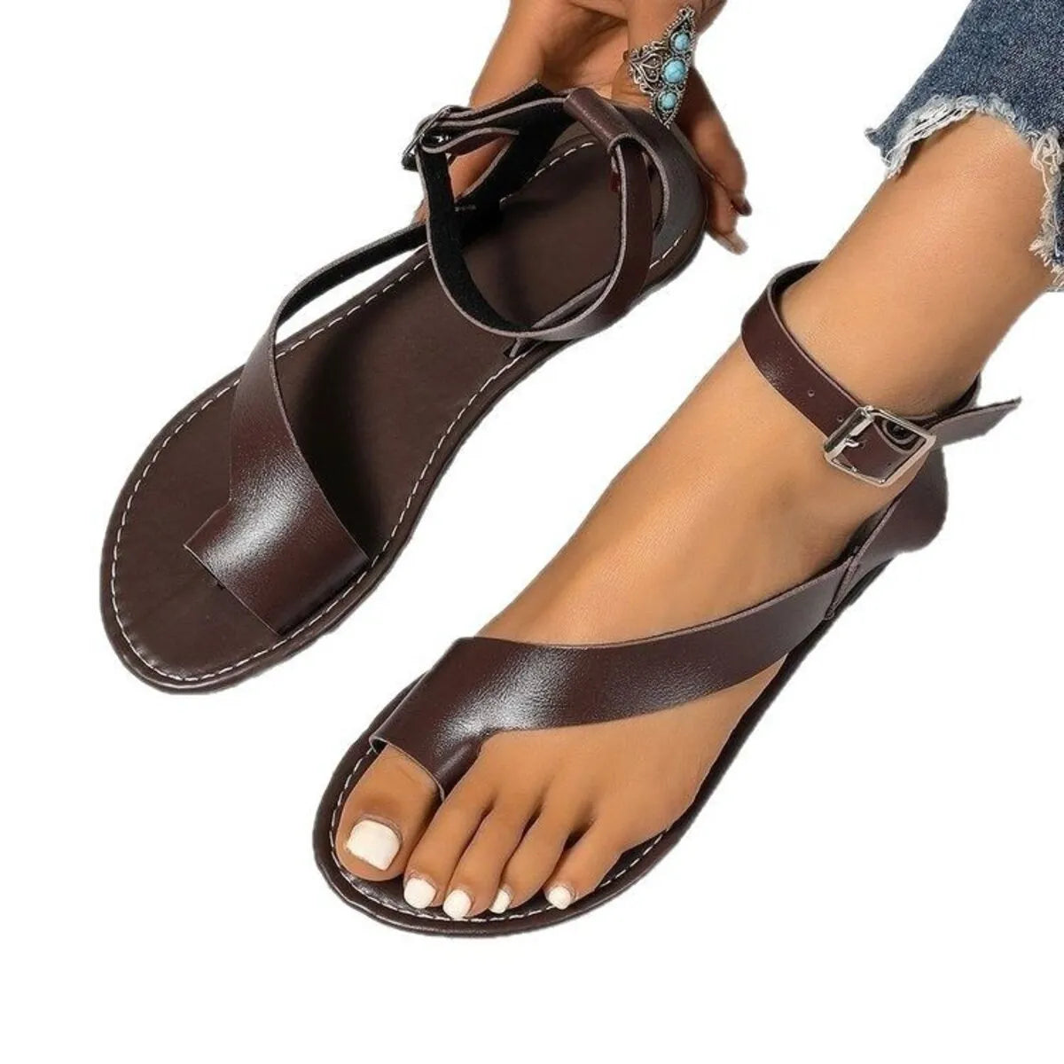 Toe Loop Flats Sandals