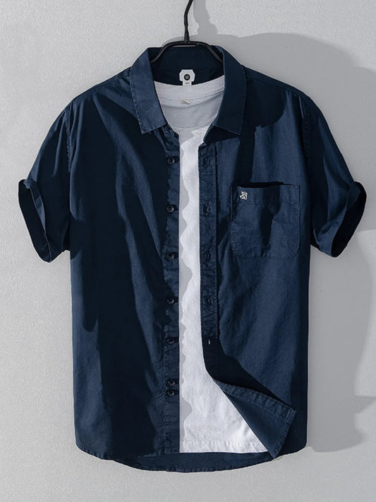 Men's Plus Size Button Up Short Sleeve Shirt