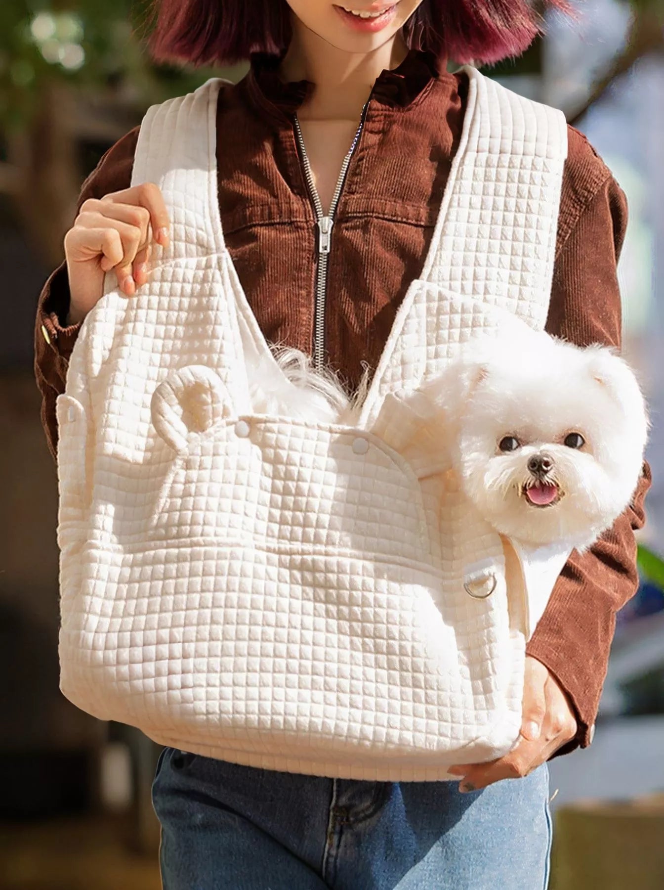 Comfortable Quilted Pet Carrier Sling Bag