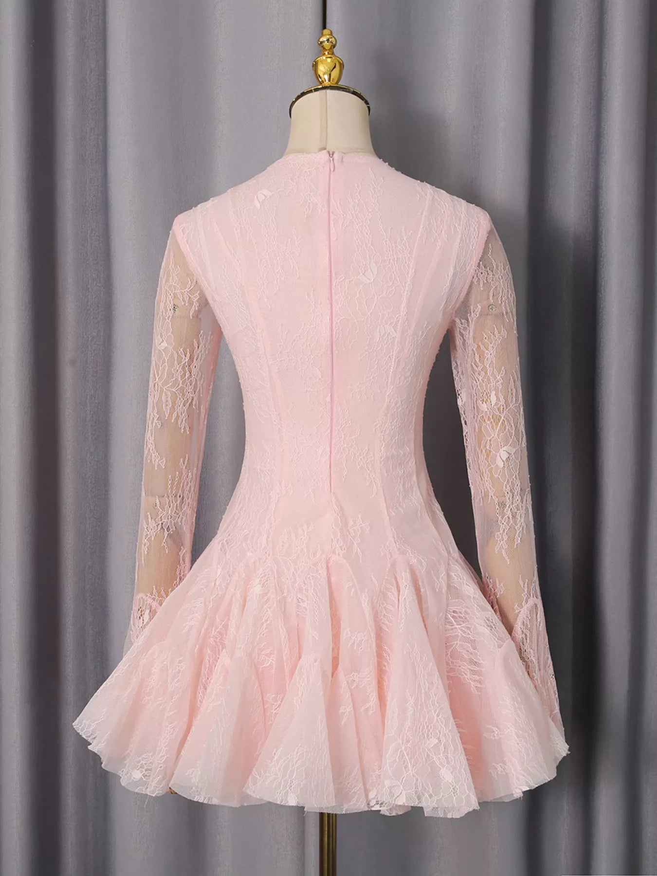 Lace Flare Sleeve Mini Dress