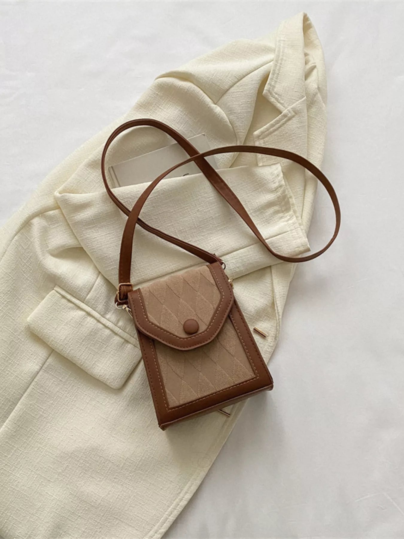 Adjustable Strap Flap Crossbody Bag