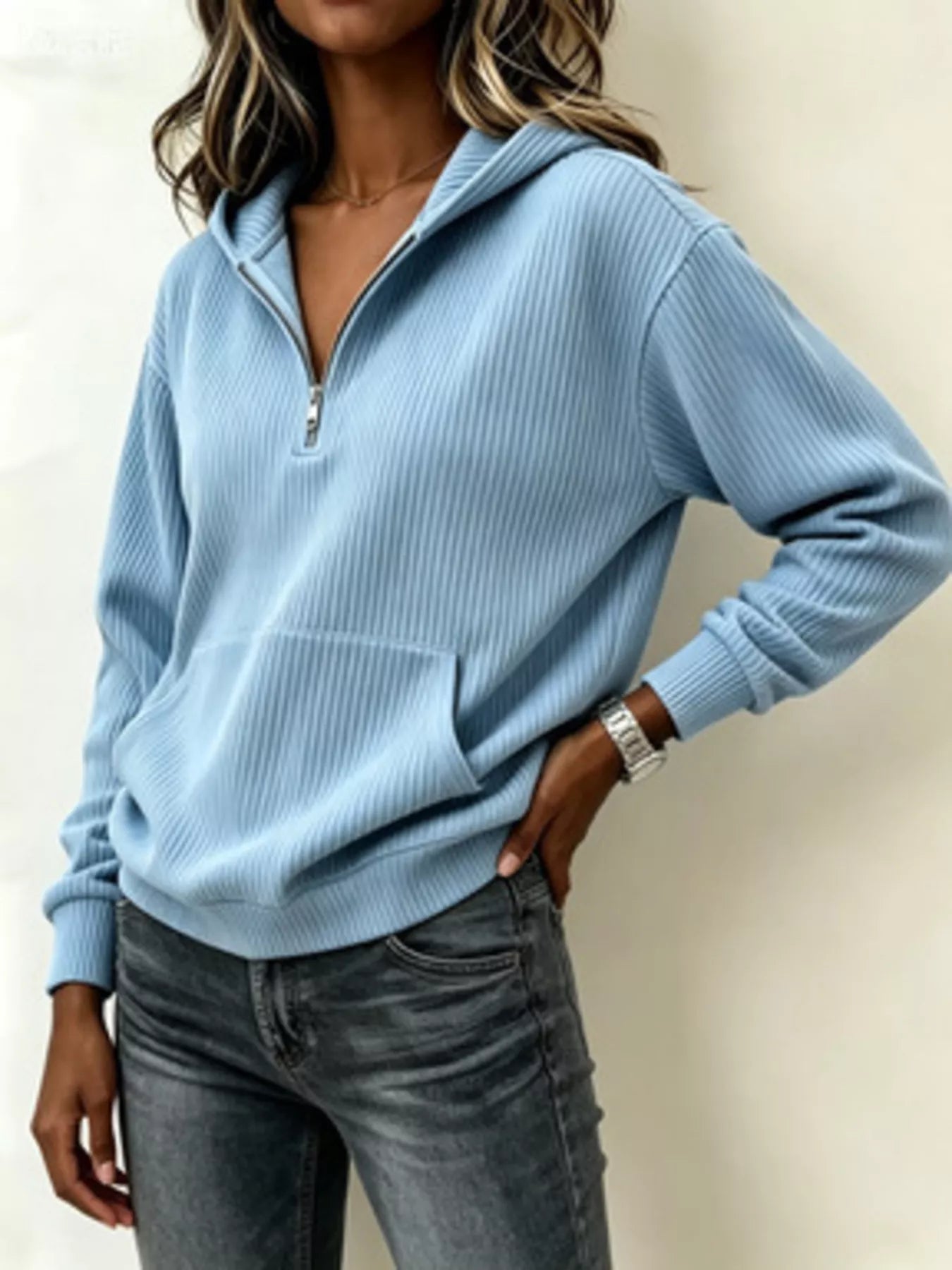Kangaroo Pocket Half-Zip Hoodie