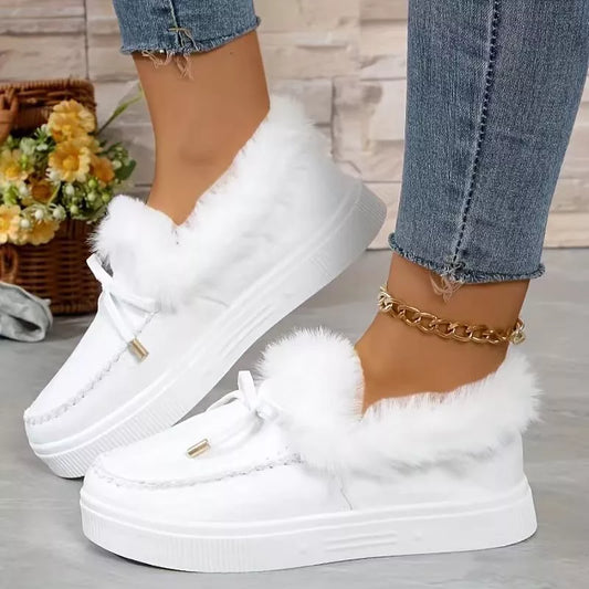 Fuzzy Round Toe Slip-Ons