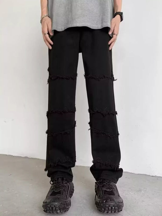 Men's Full Size Raw Hem Jeans Plus Size