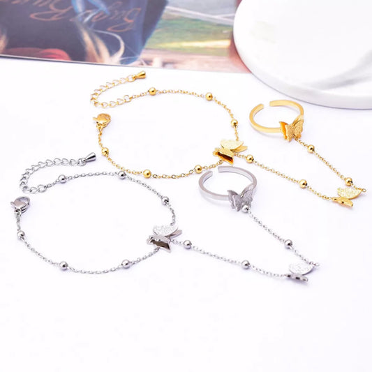 Butterfly Charm Finger Bracelet