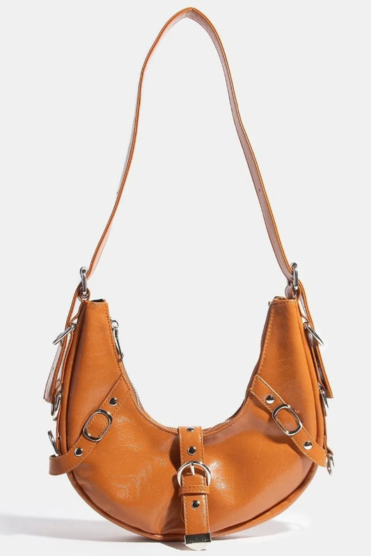 Fame Multi Belt Strap Accent Shoulder Bag