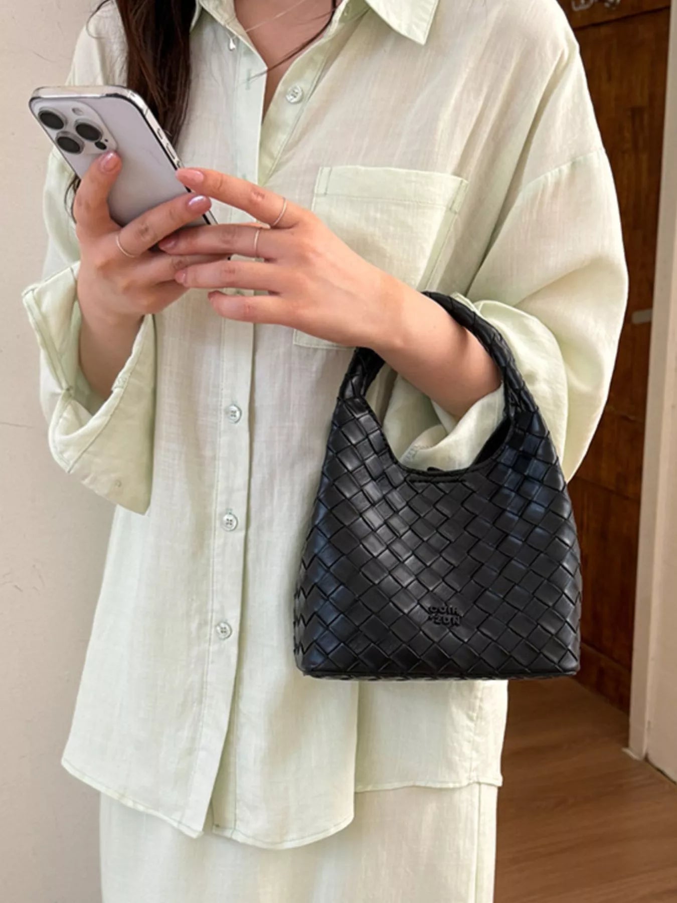 Woven Leather Crossbody Bag