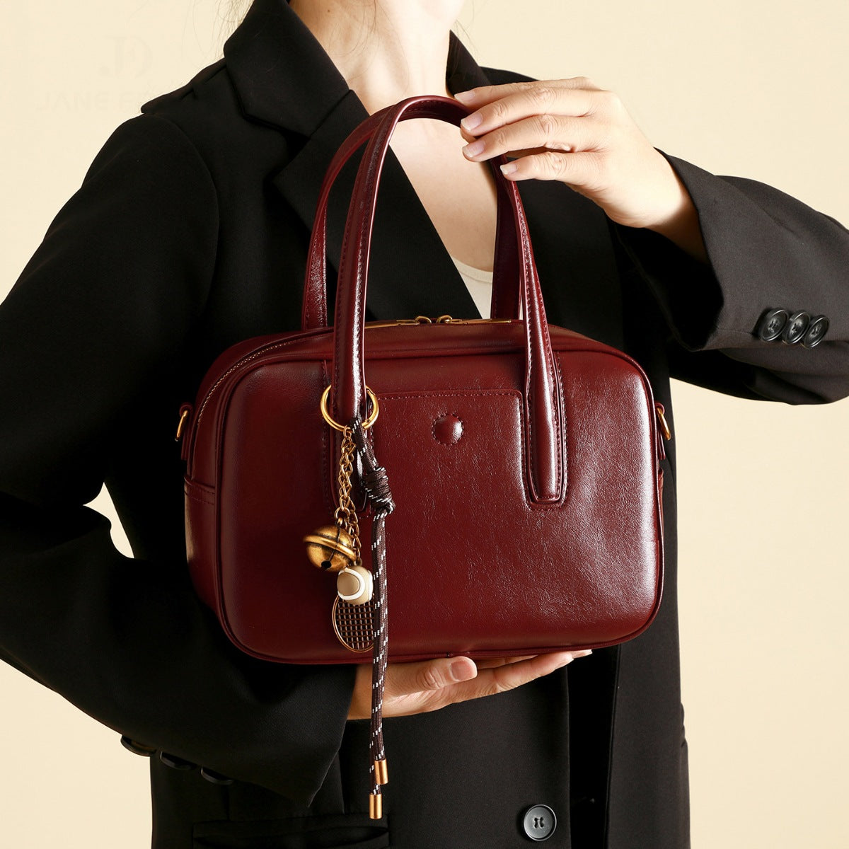 Leather Top Handle Handbag