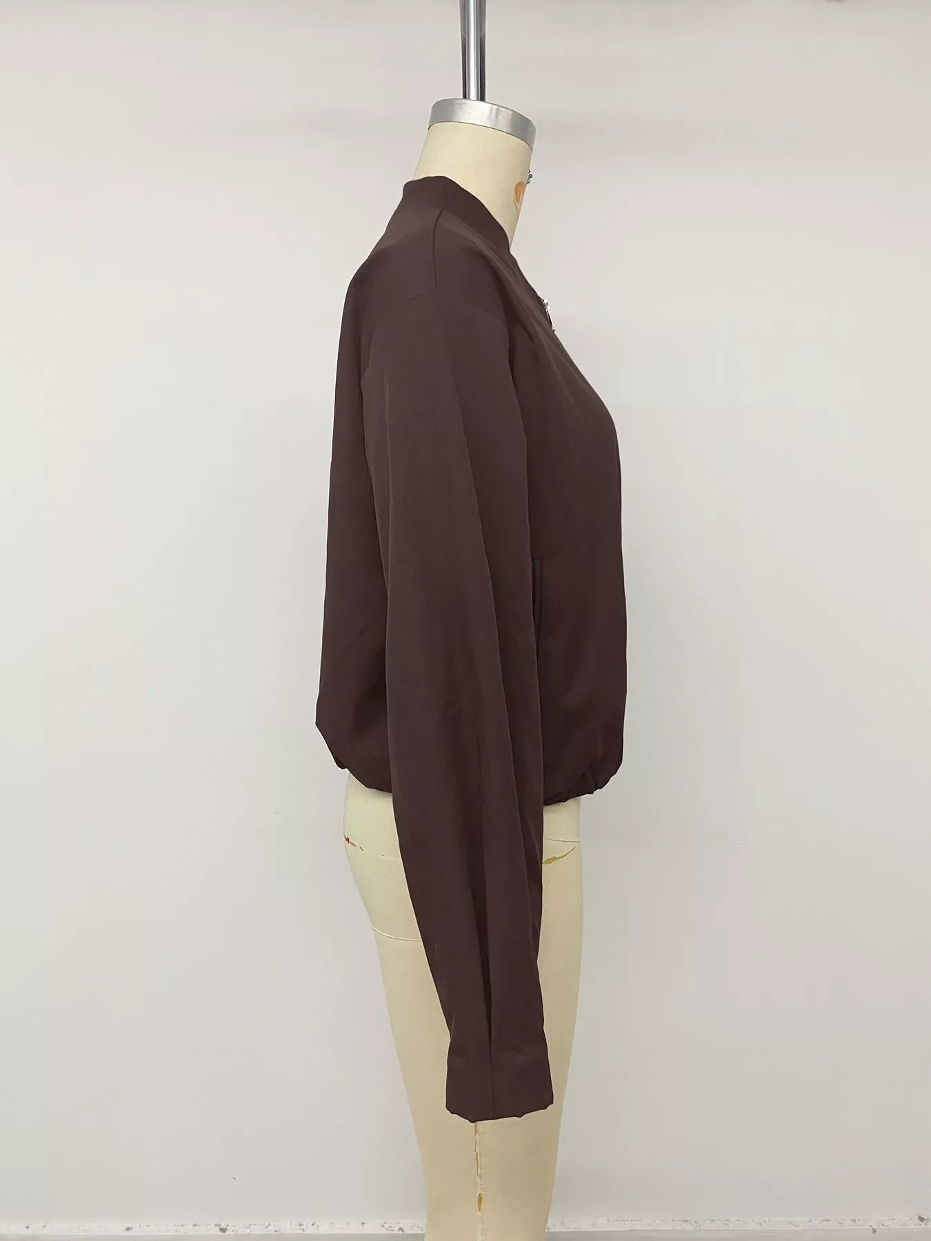 Zip Up Dropped Shoulder Jacket