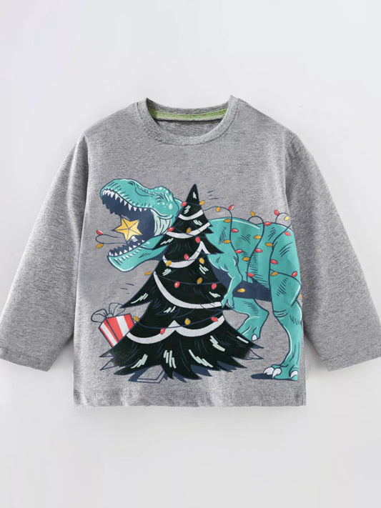 Children's Dinosaur Graphic Long Sleeve T-Shirt