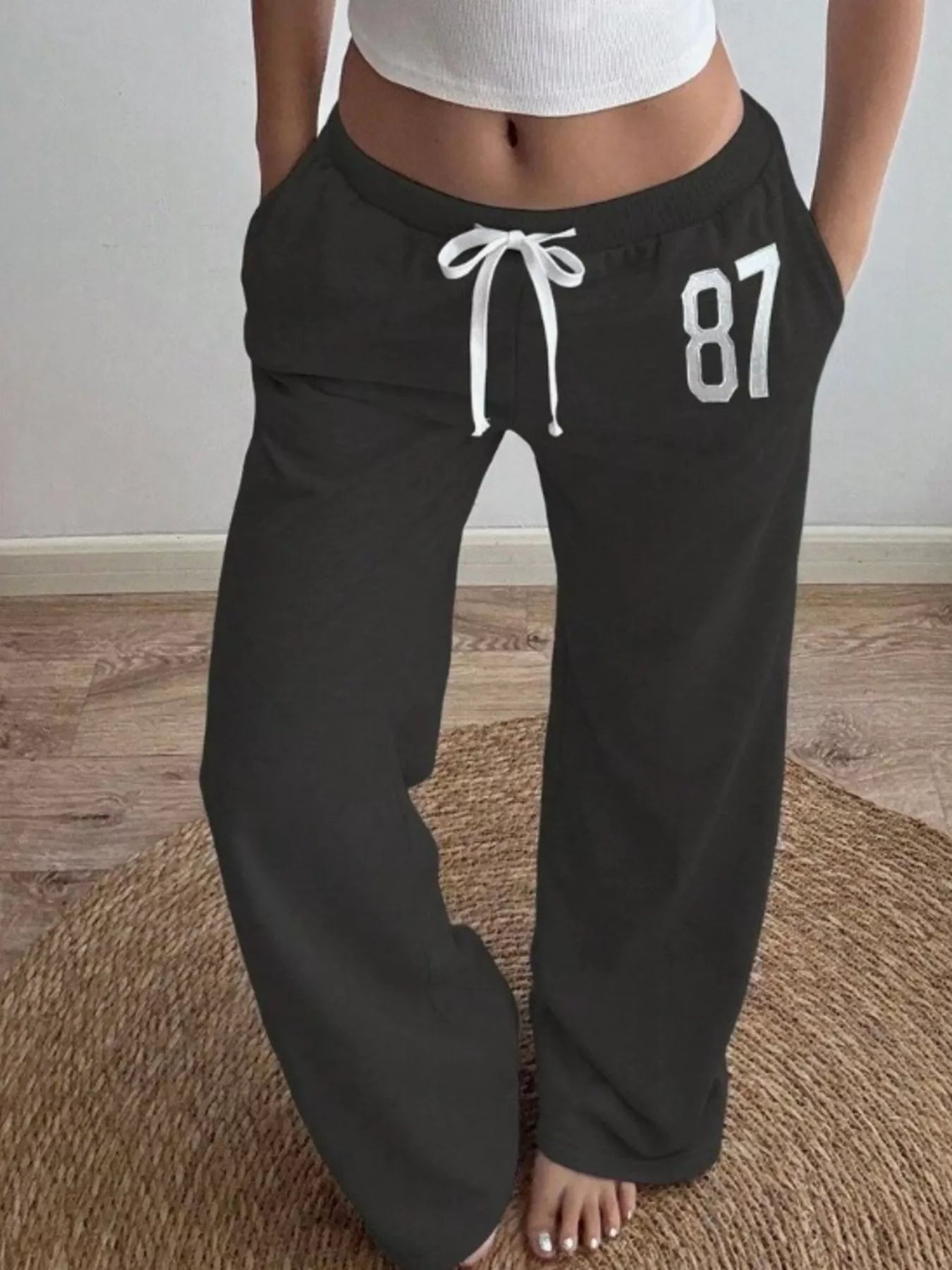 Drawstring Wide Leg Pants