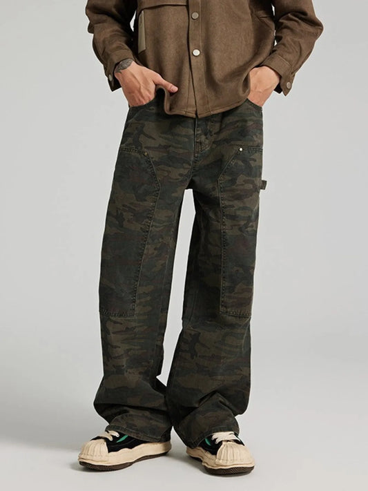 Men's Camouflage Washed Cargo Jeans