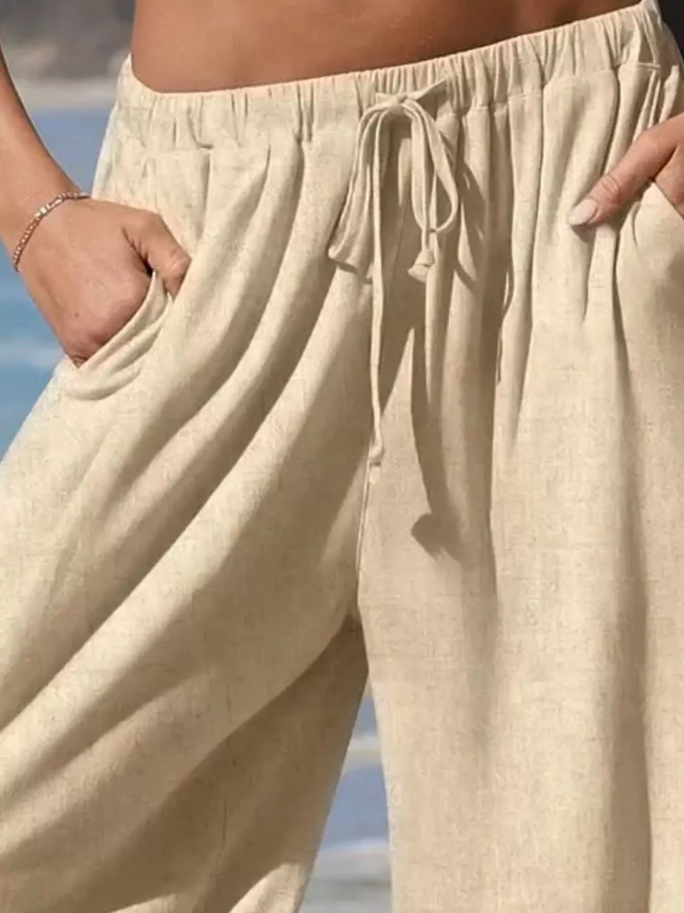 Full Size Wide-Leg Pants with Ruffle Hem Plus Size