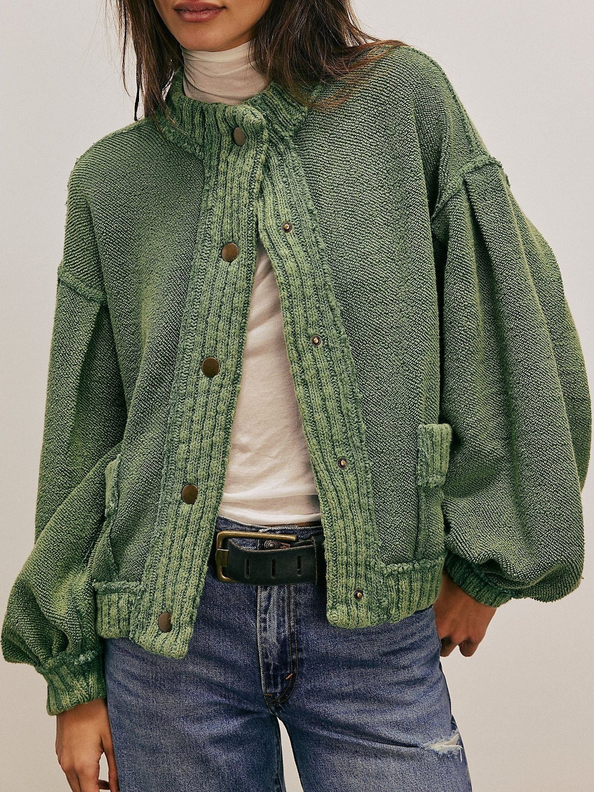 Women's Loose-Fit Long-Sleeve Knit Cardigan Coat