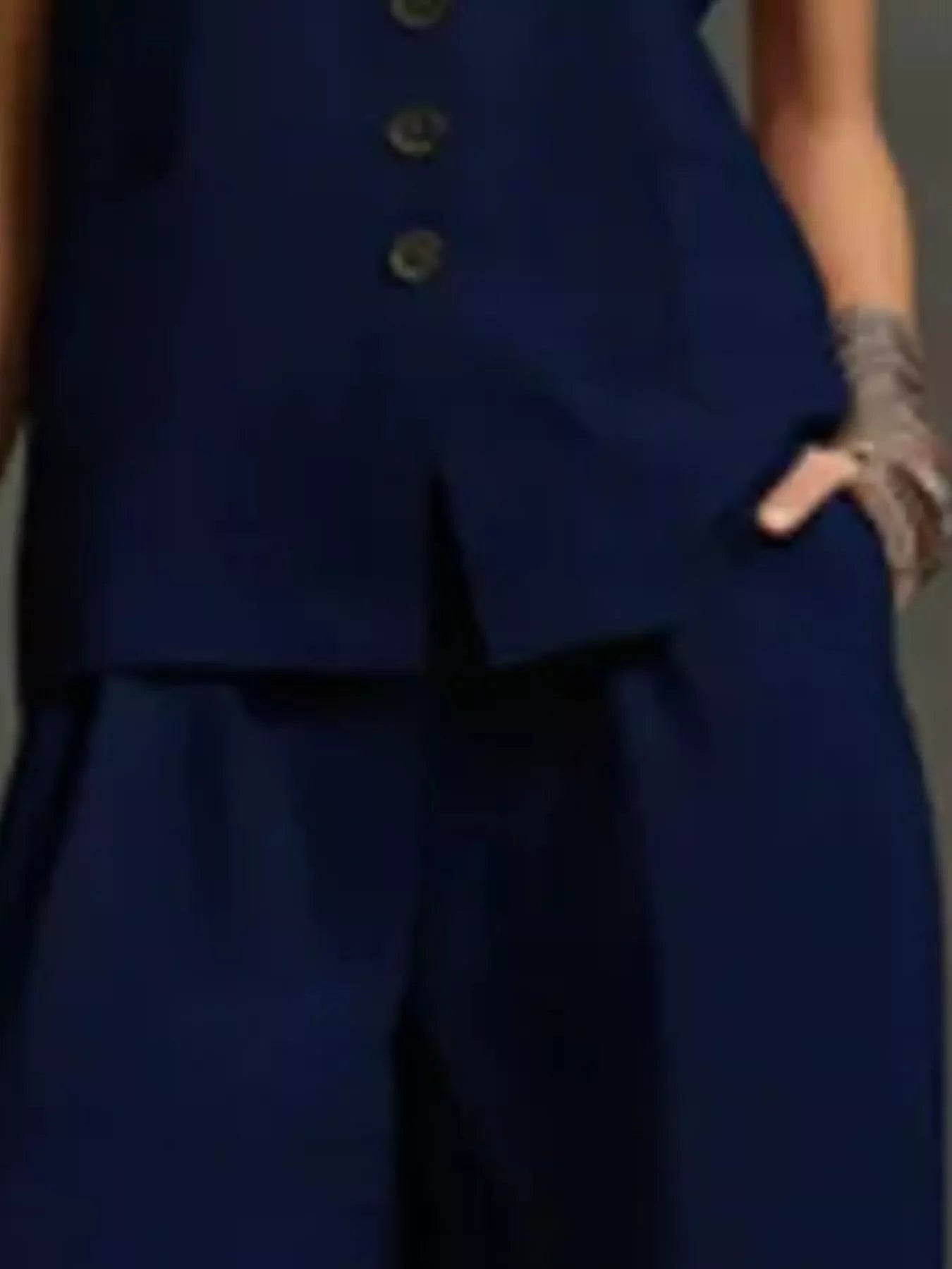 Sleeveless Vest and Wide-Leg Pants Set